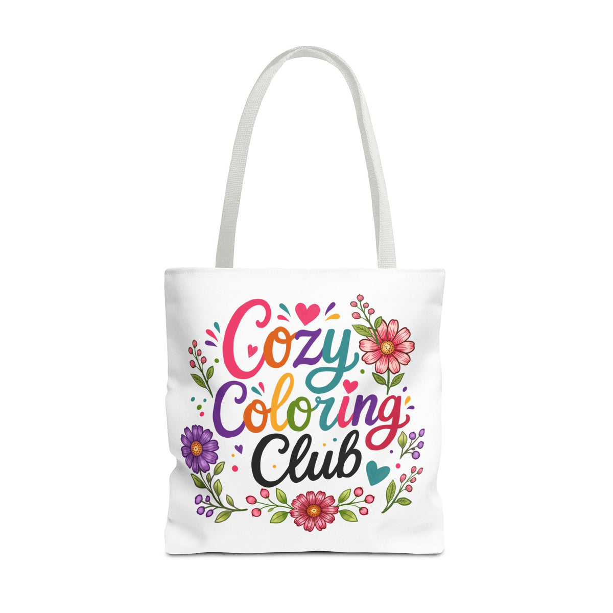 Cozy Coloring Club Tote Bag — Floral Adult Coloring Tote