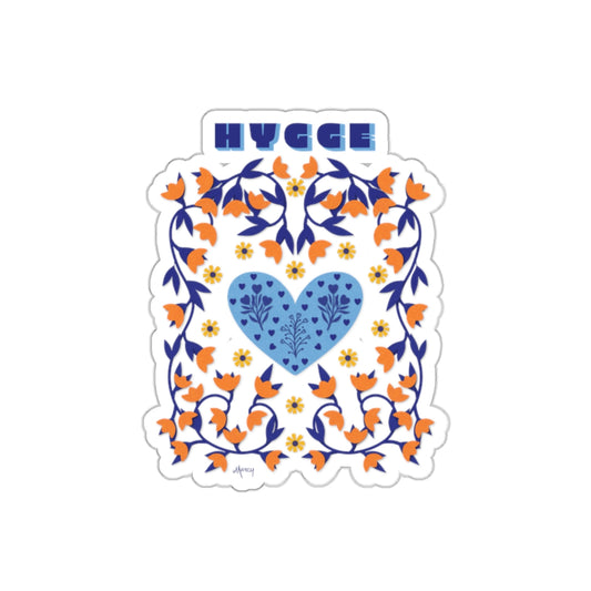 Hygge Hearts and Flowers Die Cut Sticker
