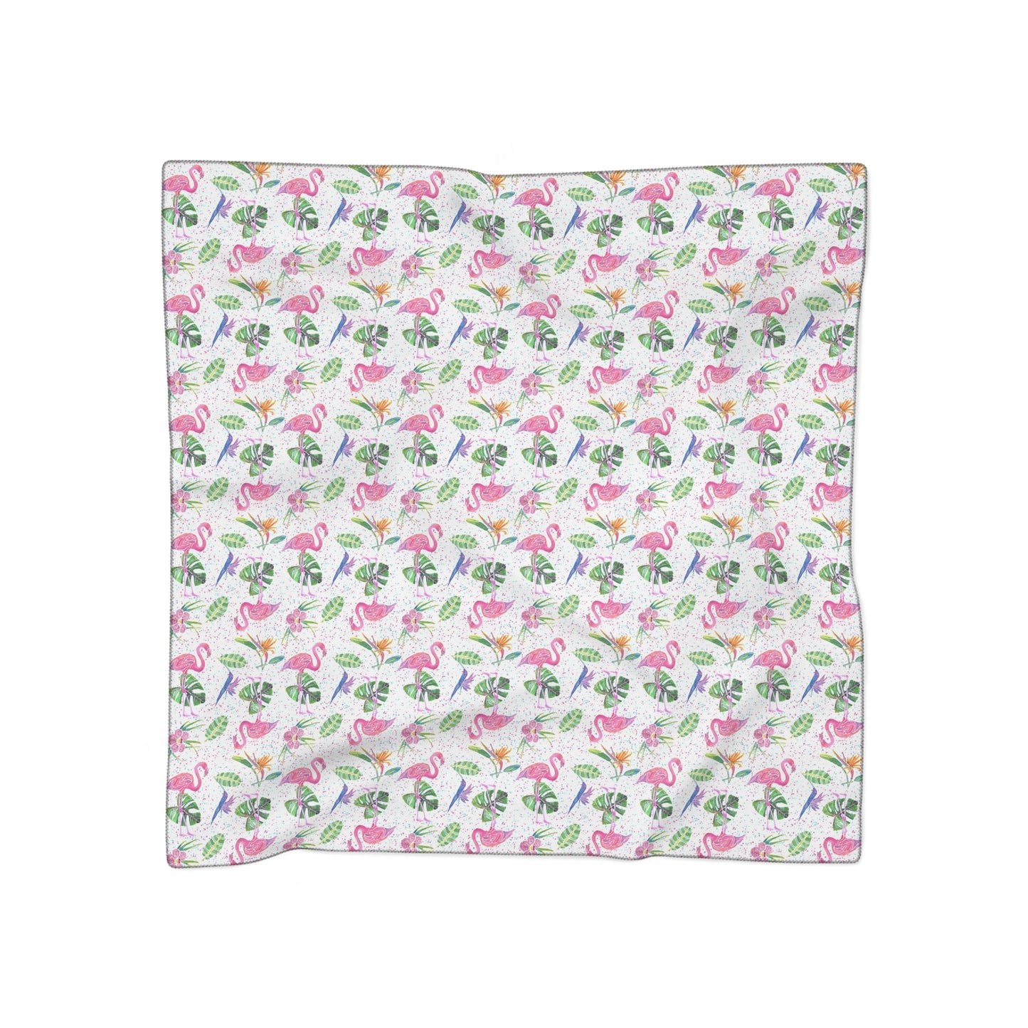 Flamingo Party Square Poly Scarf