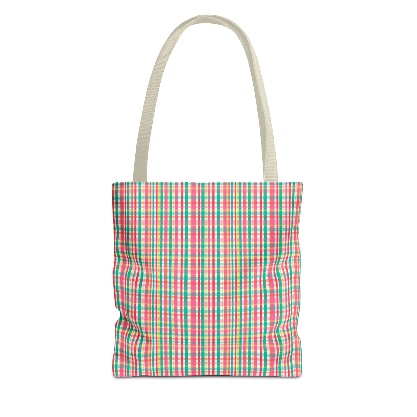 Hibiscus Garden Plaid Tote Bag