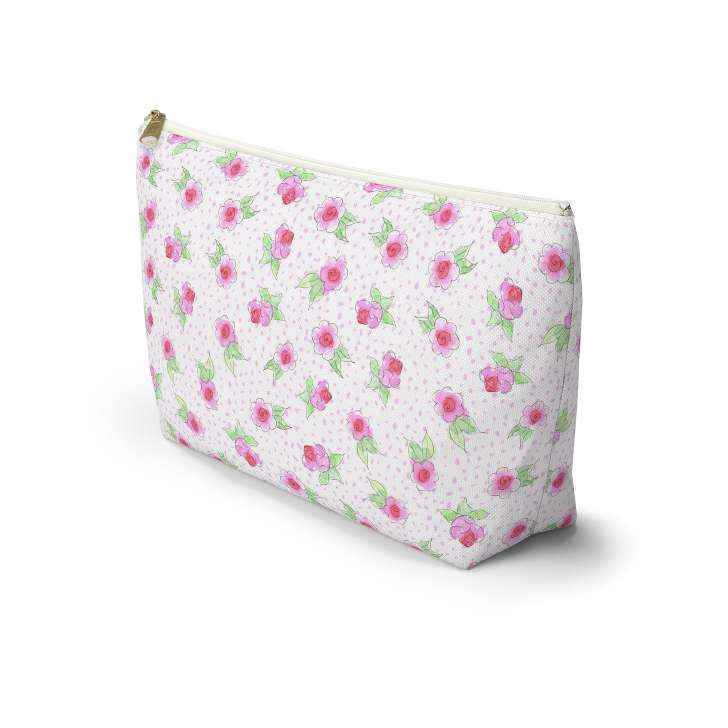 Maria’s Pink Roses Accessory Pouch