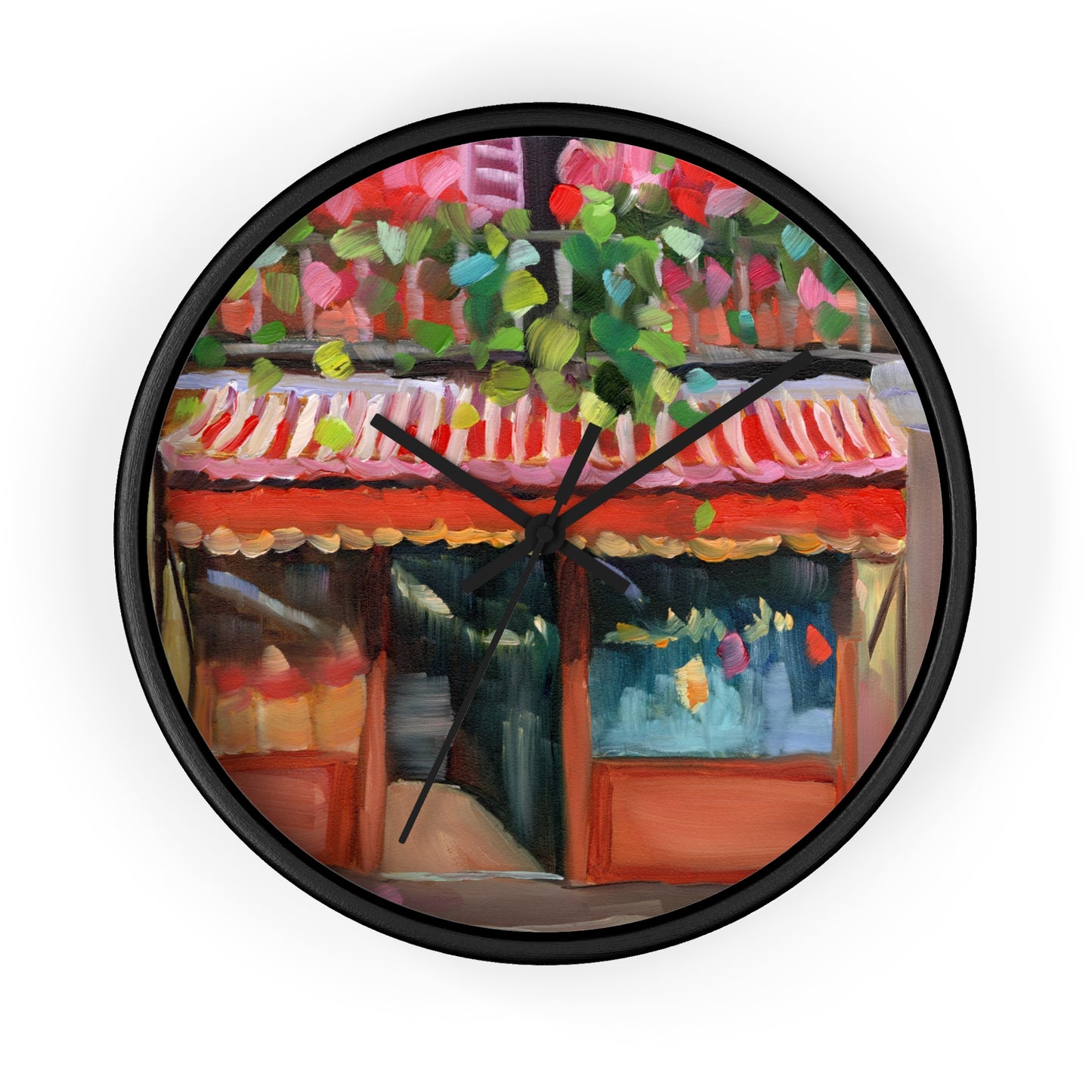 Parisian Café Wall Clock — Vintage Bistro Street Art Timepiece