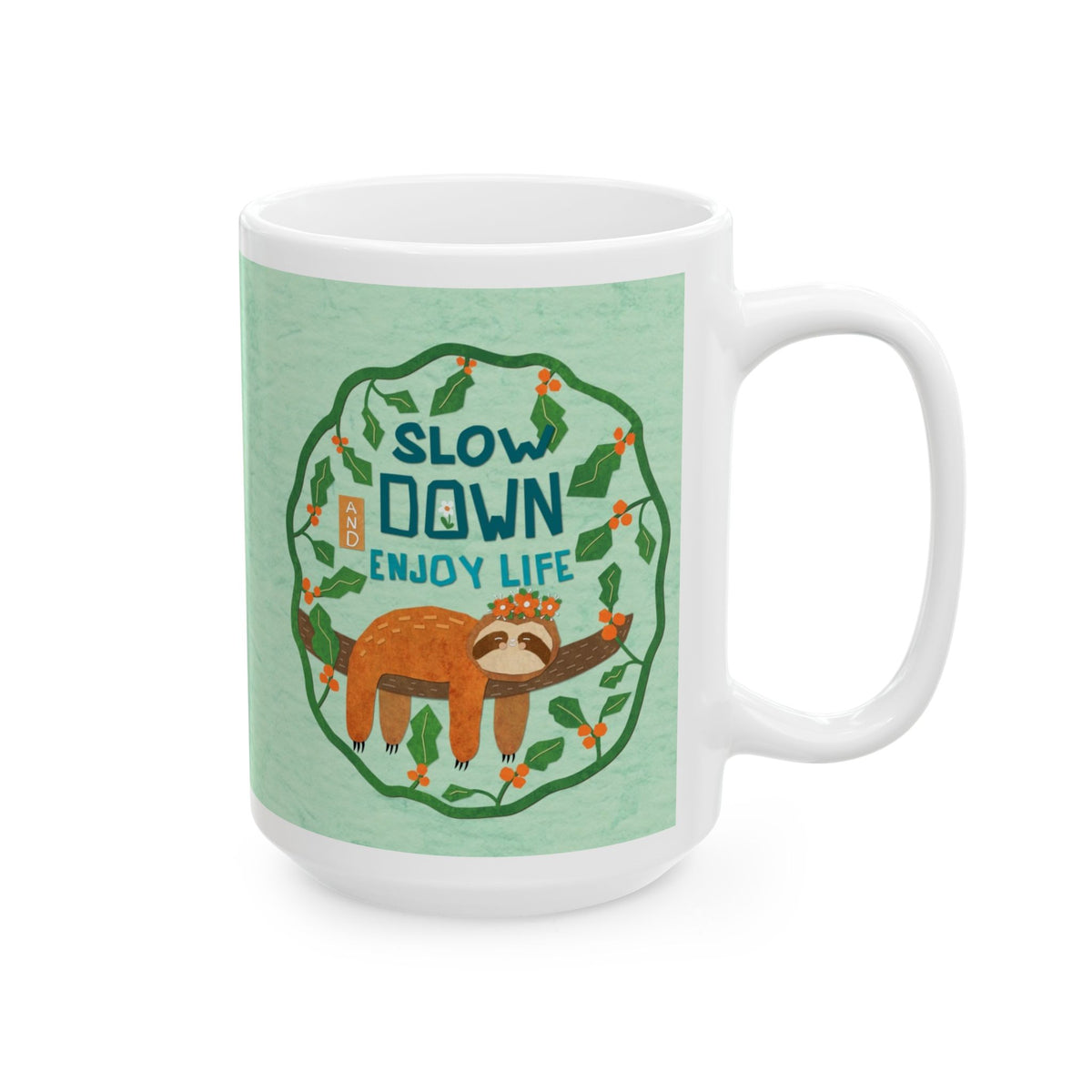Sloth Collage Ceramic Mug 11oz & 15oz
