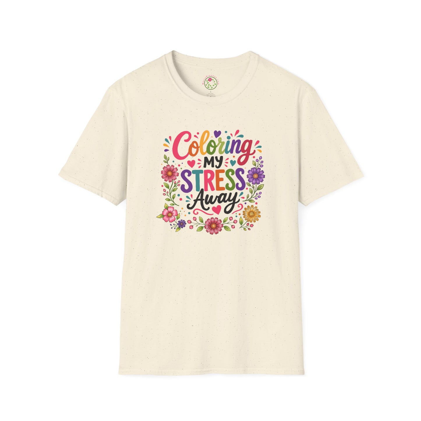 Coloring My Stress Away T-Shirt — Floral Relaxation Tee for Adult Coloring Fans