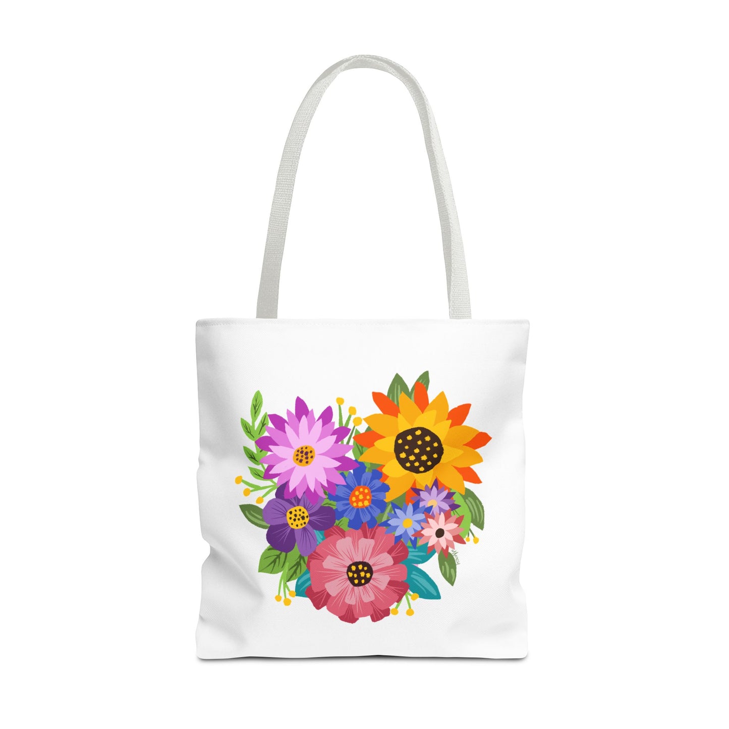 Heart-Shaped Flower Bouquet Tote Bag