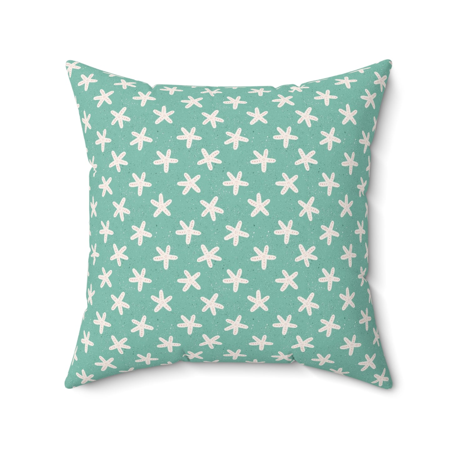 Starfish on Sea Green Spun Polyester Square Pillow