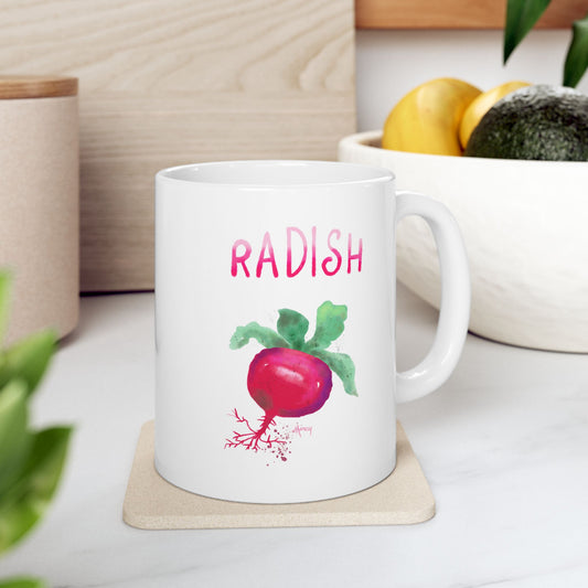 Radish Watercolor Painting Ceramic Mug 11oz & 15oz