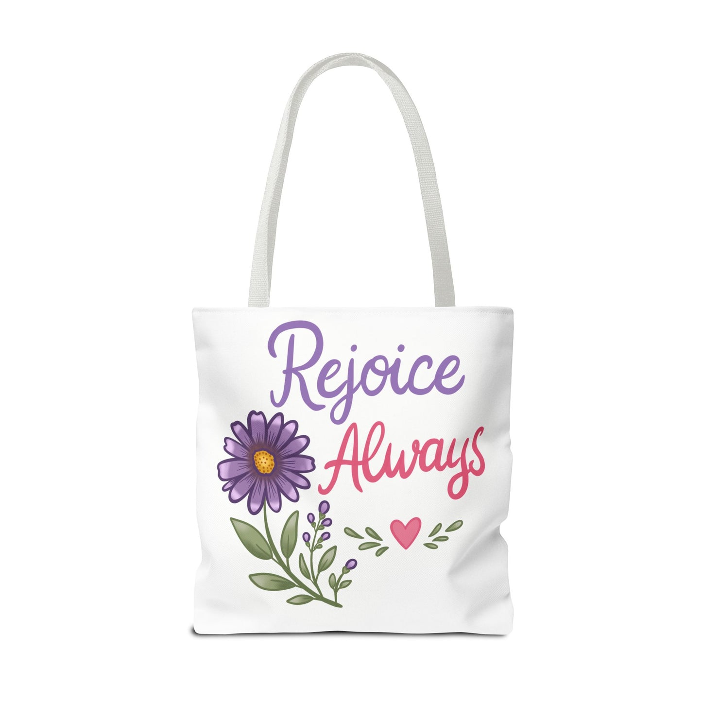 Rejoice Always Floral Tote Bag – Inspirational Scripture Tote