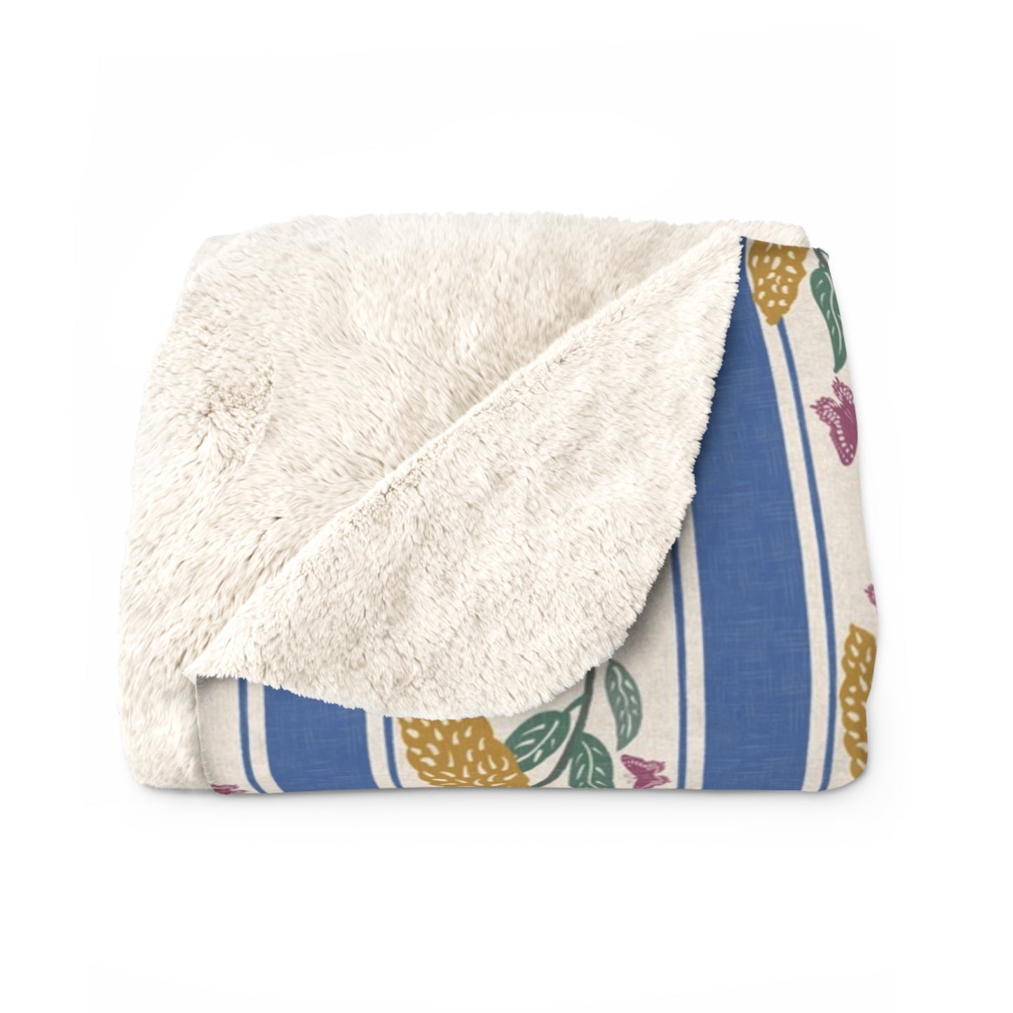 Goldenrod and Butterflies with Monet Quote Sherpa Fleece Blanket