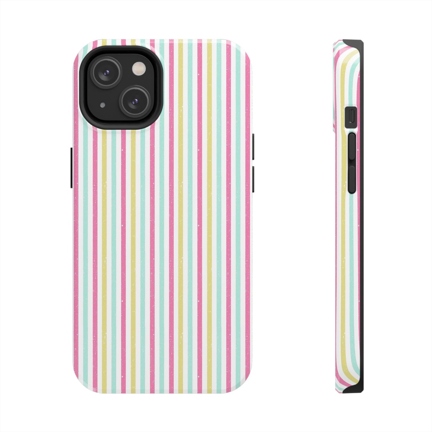 Pastel Christmas Stripes on White Tough Phone Cases