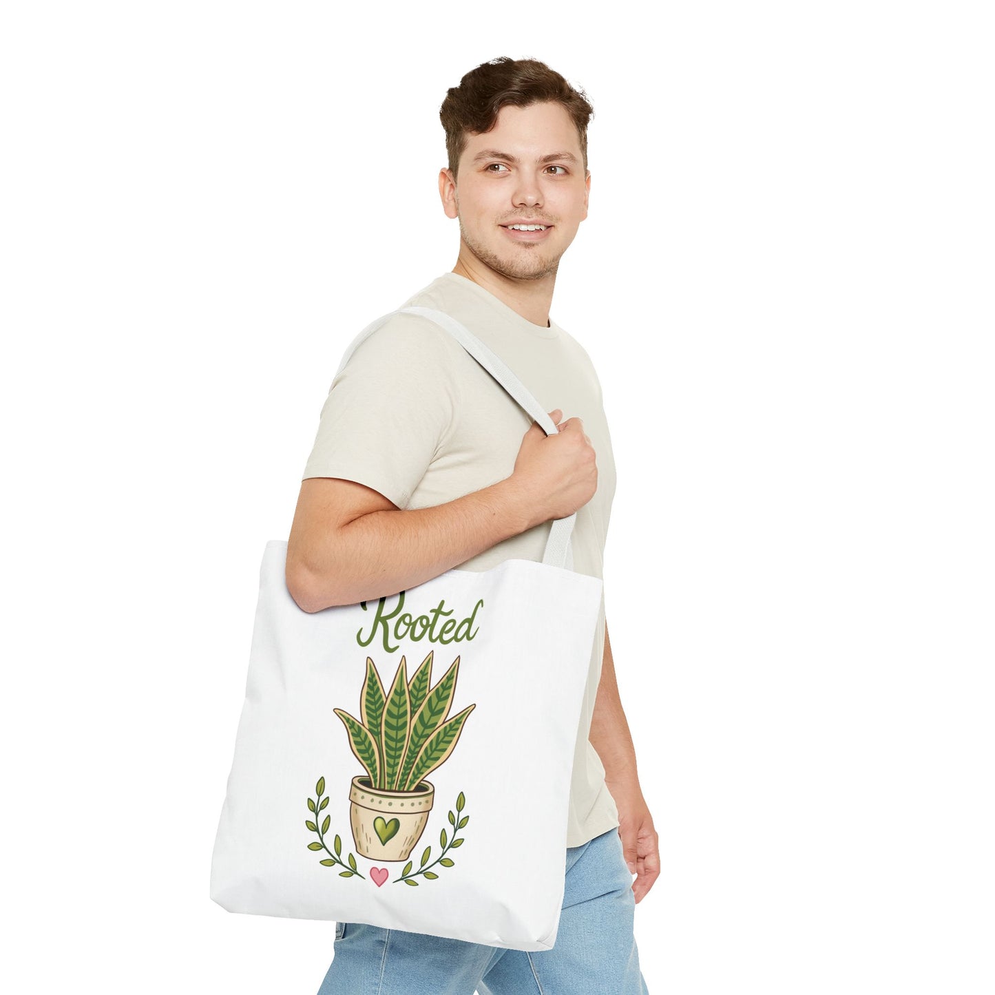 Rooted Plant Tote Bag – Cute Sansevieria Potted Plant Illustration