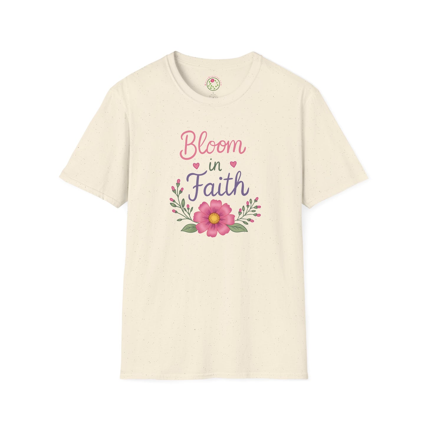 Bloom in Faith T-Shirt — Floral Inspirational Christian Tee