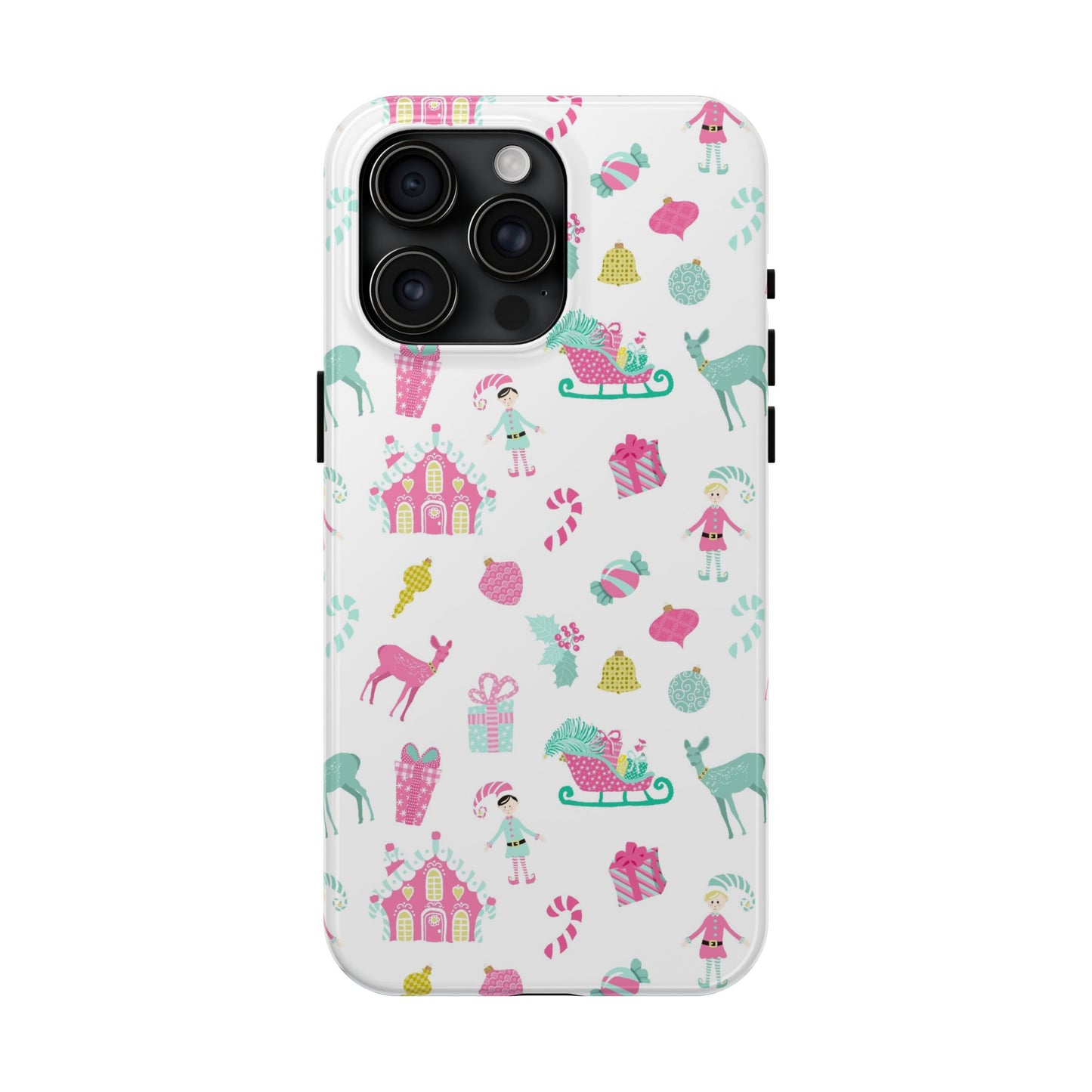 Pastel Christmas on White Tough Phone Cases