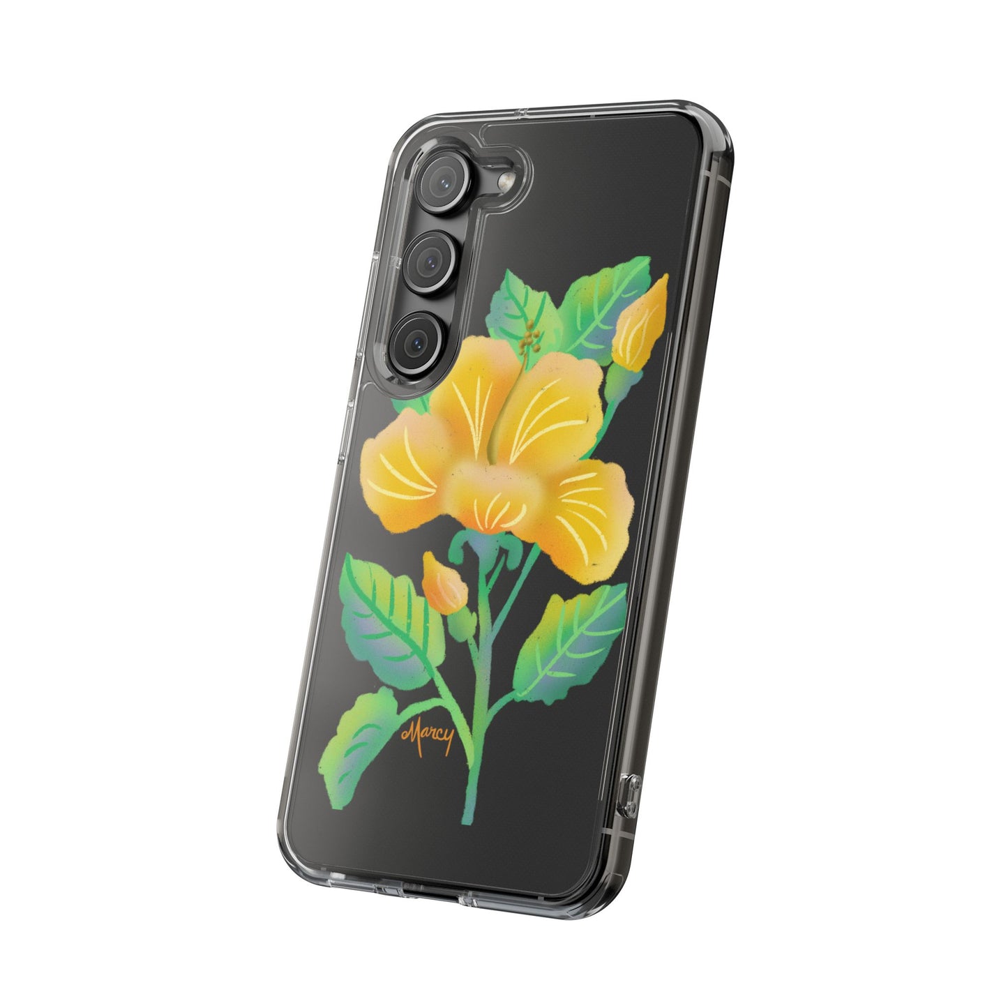 Yellow Hibiscus Blossom Clear Cases