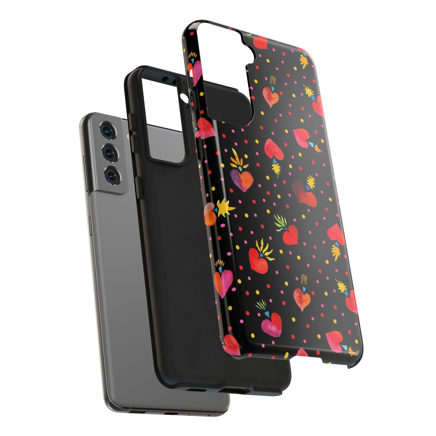 Frida Flaming Hearts Tough Phone Cases