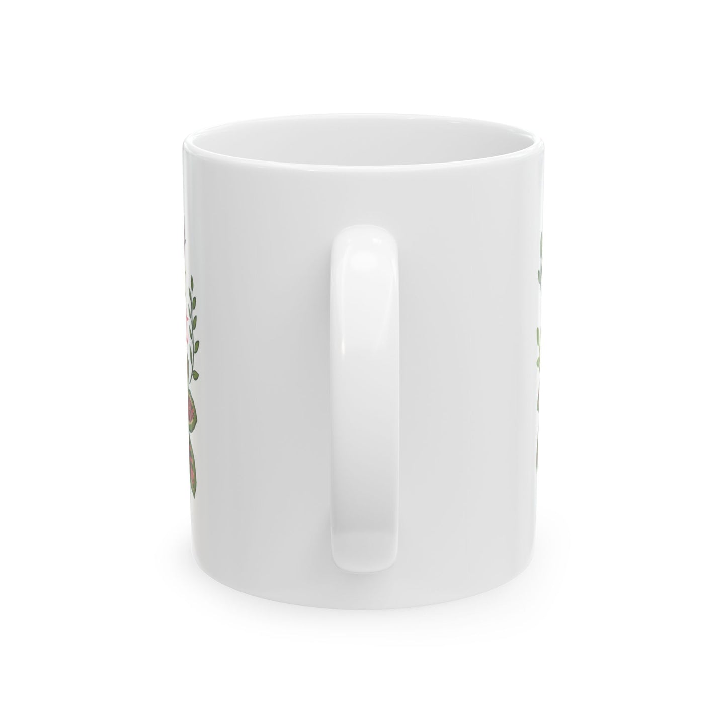 Inspirational Floral Ceramic Mug — "Pray Plant Repeat" Coffee Cup (11oz & 15oz)