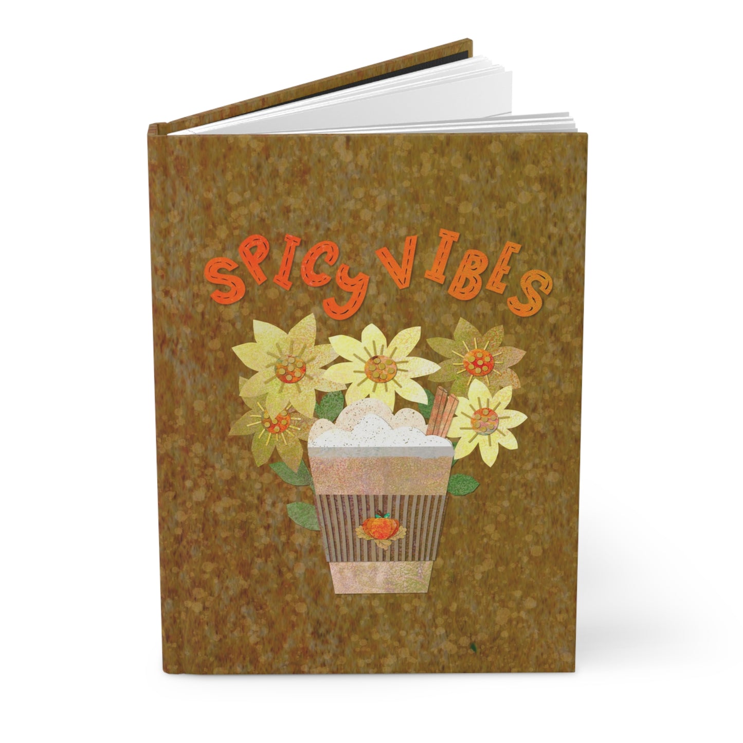 Spicy Vibes Latte Collage Hardcover Journal Matte