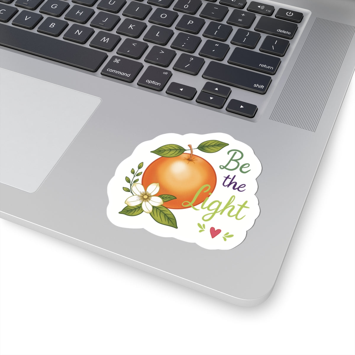 Be the Light Orange Sticker — Inspirational Kiss-Cut Sticker