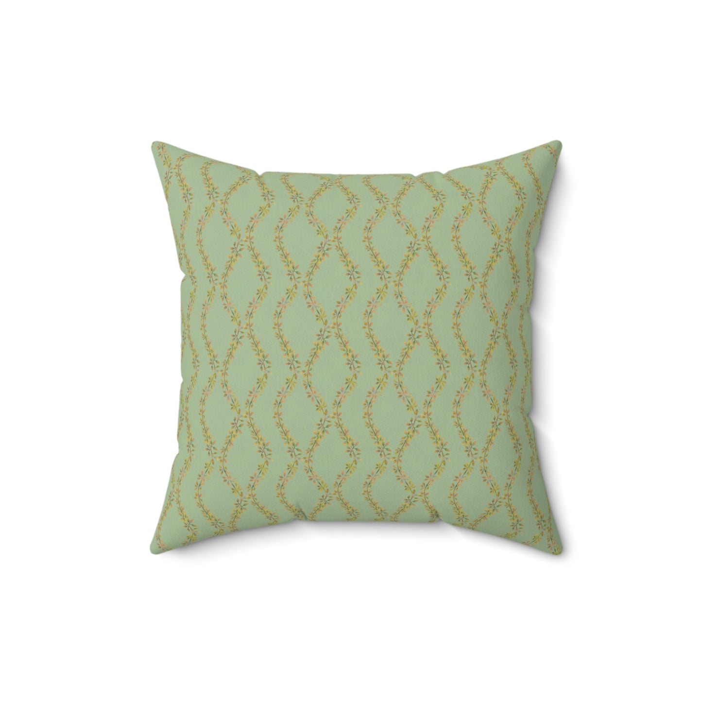 Autumn Vines Stripe Spun Polyester Square Pillow