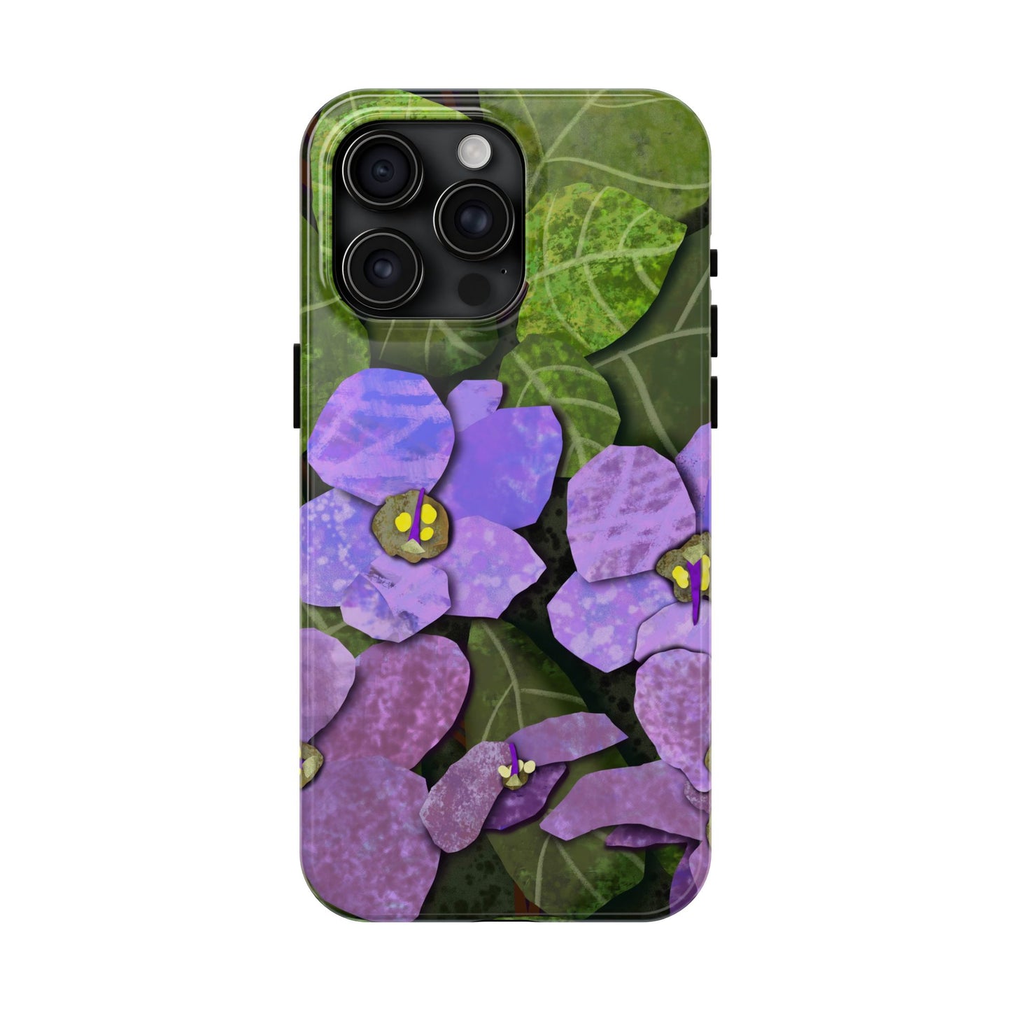 African Violets Collage Art Tough Phone Cases