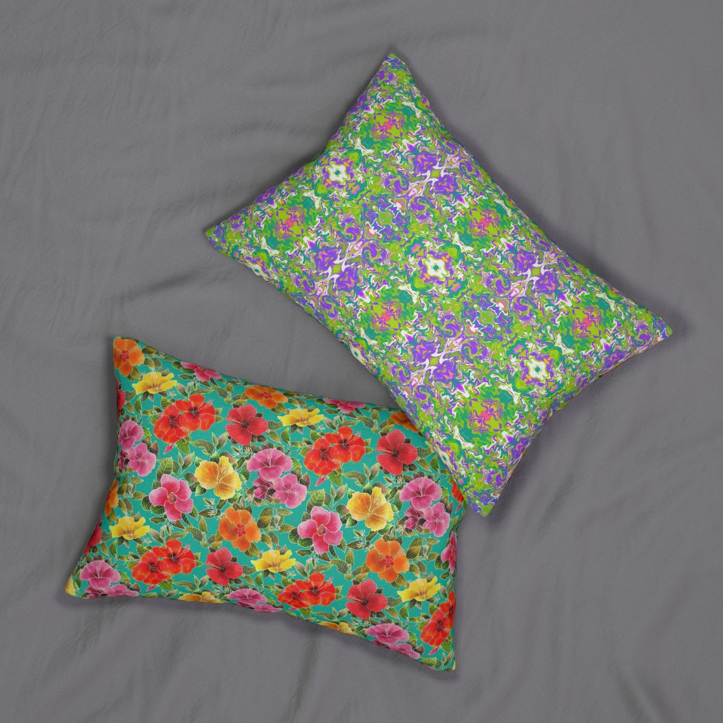 Boho Spring Garden Spun Polyester Lumbar Pillow