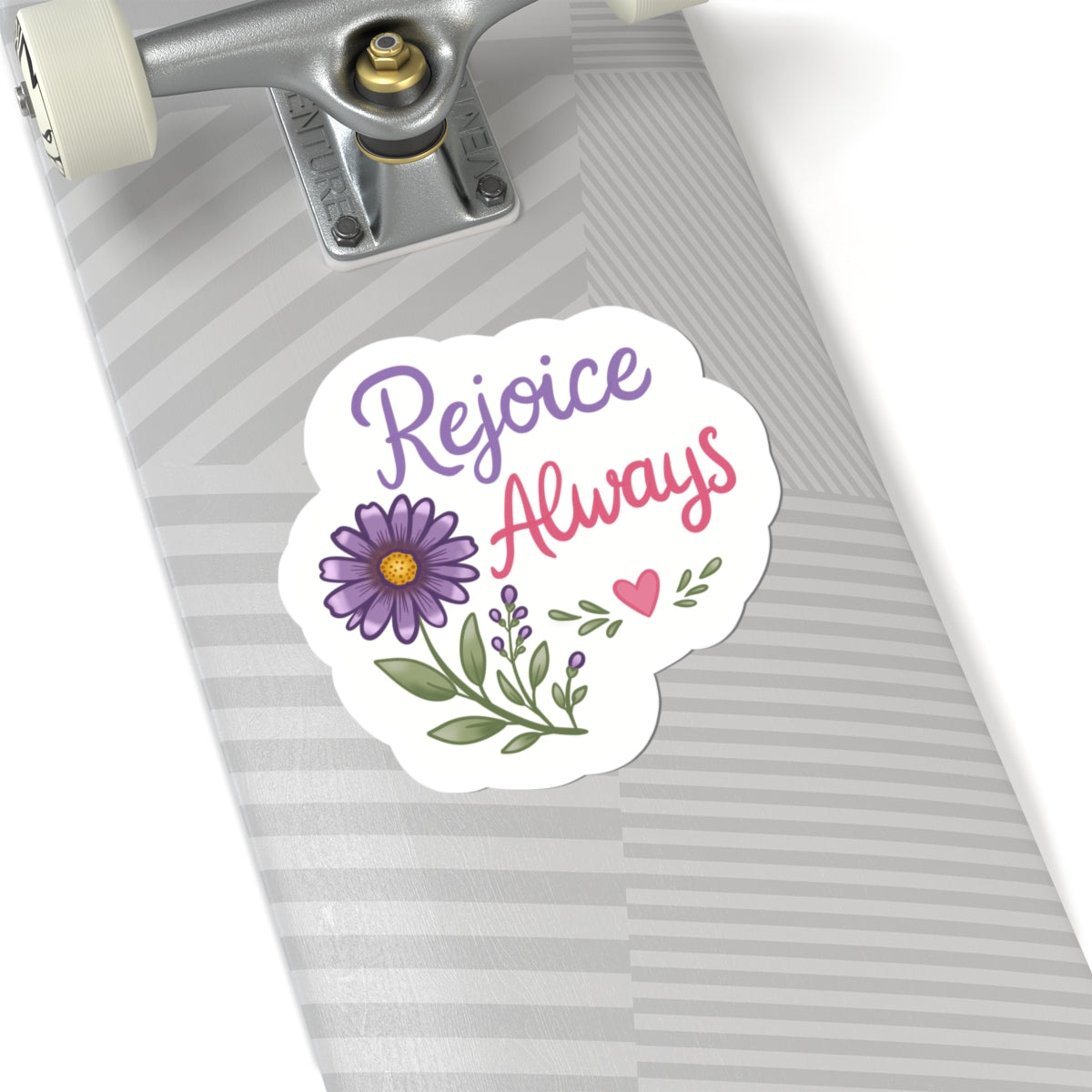 Rejoice Always Floral Sticker — Inspirational Kiss-Cut Vinyl Sticker