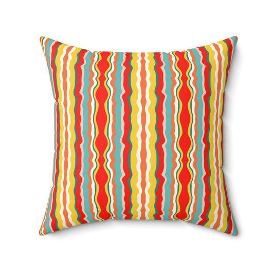 Groovy Stripes Spun Polyester Square Pillow