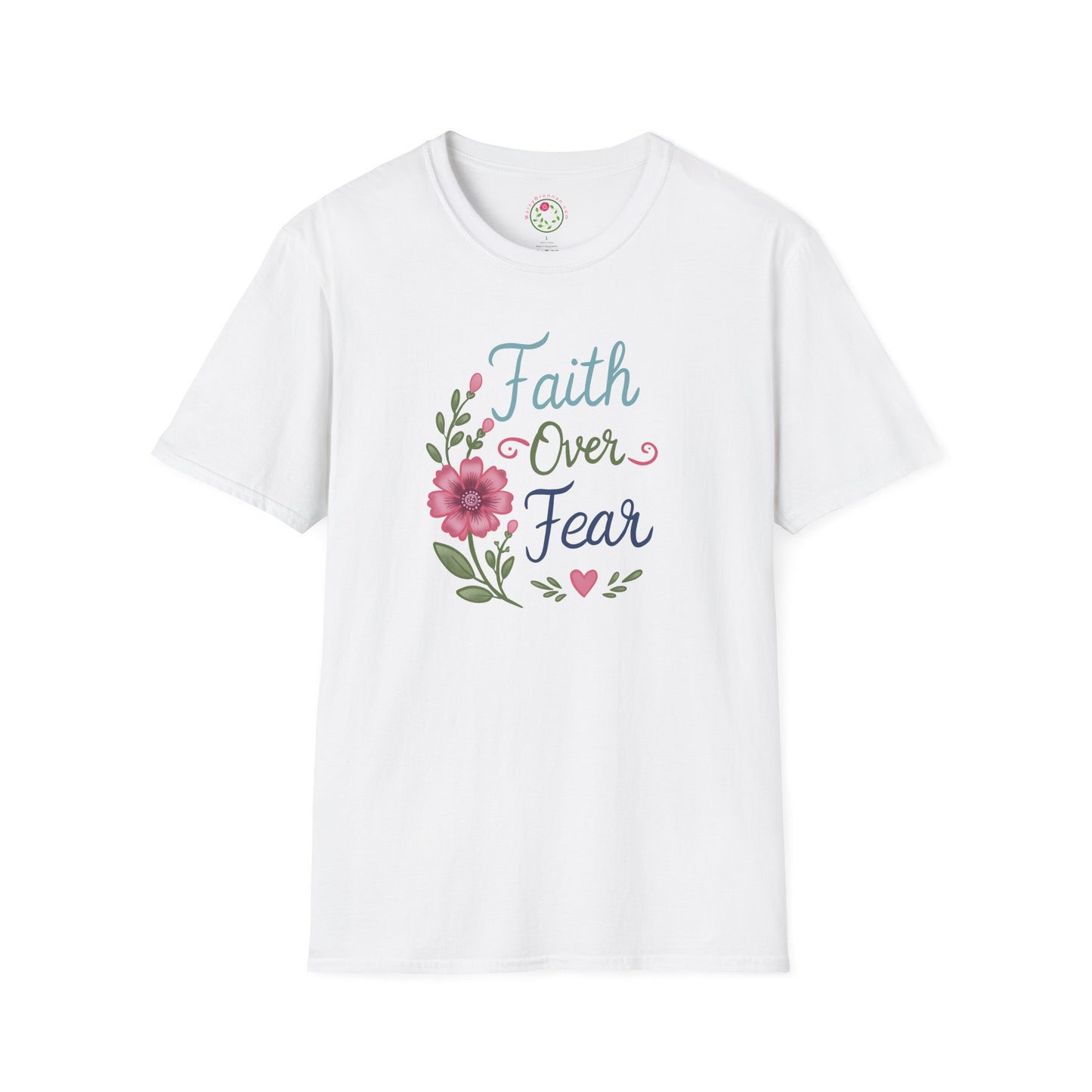 Faith Over Fear Floral T-Shirt — Inspirational Christian Tee