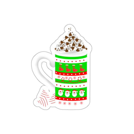 Holiday Hot Chocolate in Tall Cozy Mug Die Cut Sticker