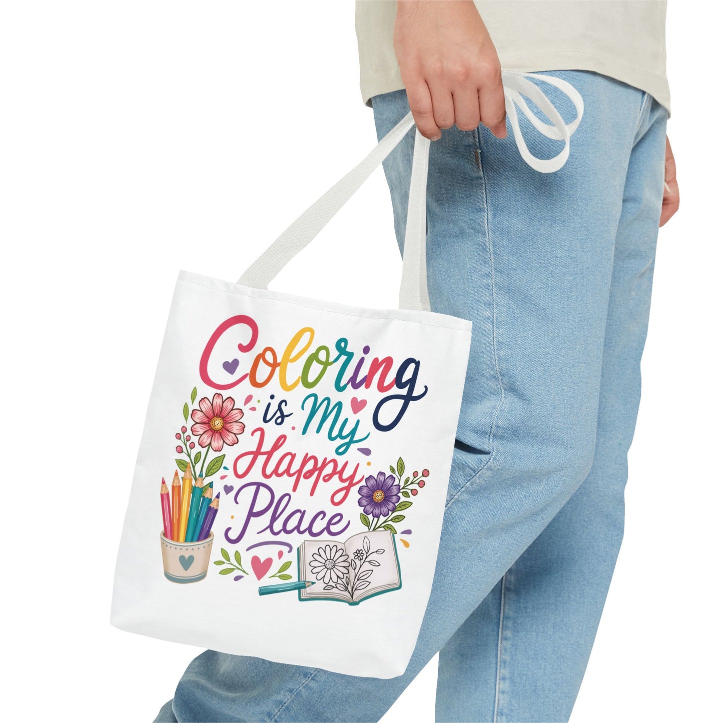 Coloring is My Happy Place Tote Bag