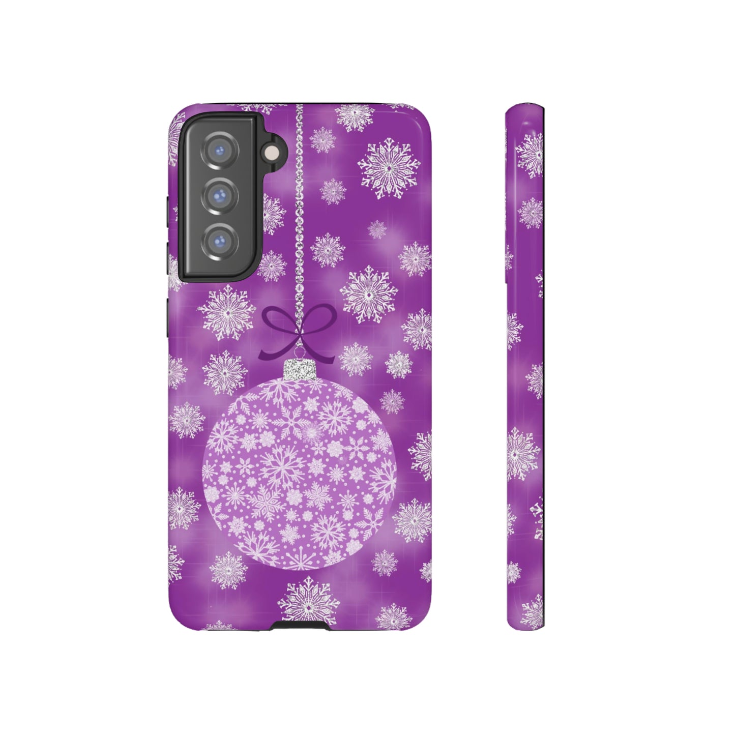 Glittering Snowflake Bauble in Purples Tough Cases