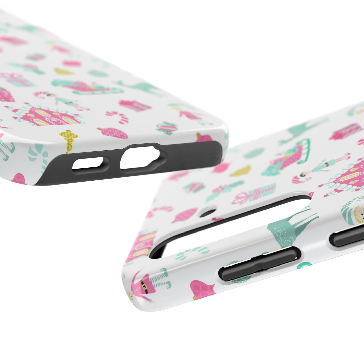 Pastel Christmas on White Tough Phone Cases