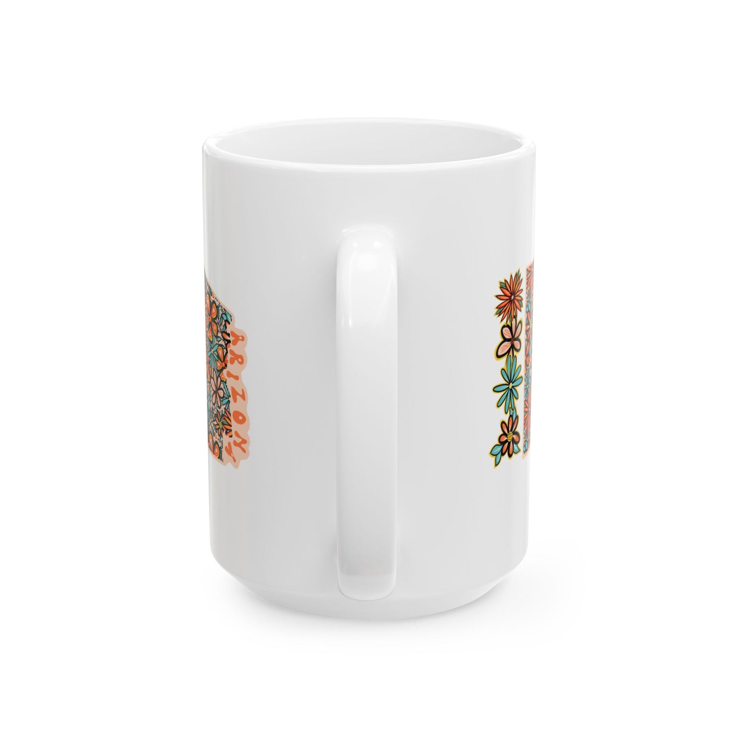 Retro 70s Flowers Arizona Ceramic Mug 11 oz and 15 oz