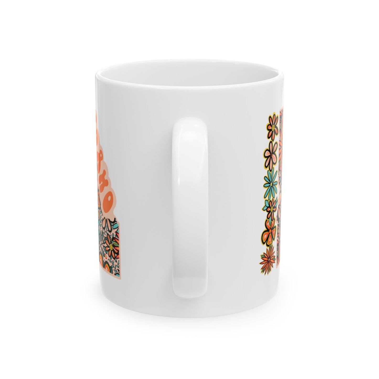 Retro 70s Flowers Idaho Ceramic Mug 11 oz and 15 oz