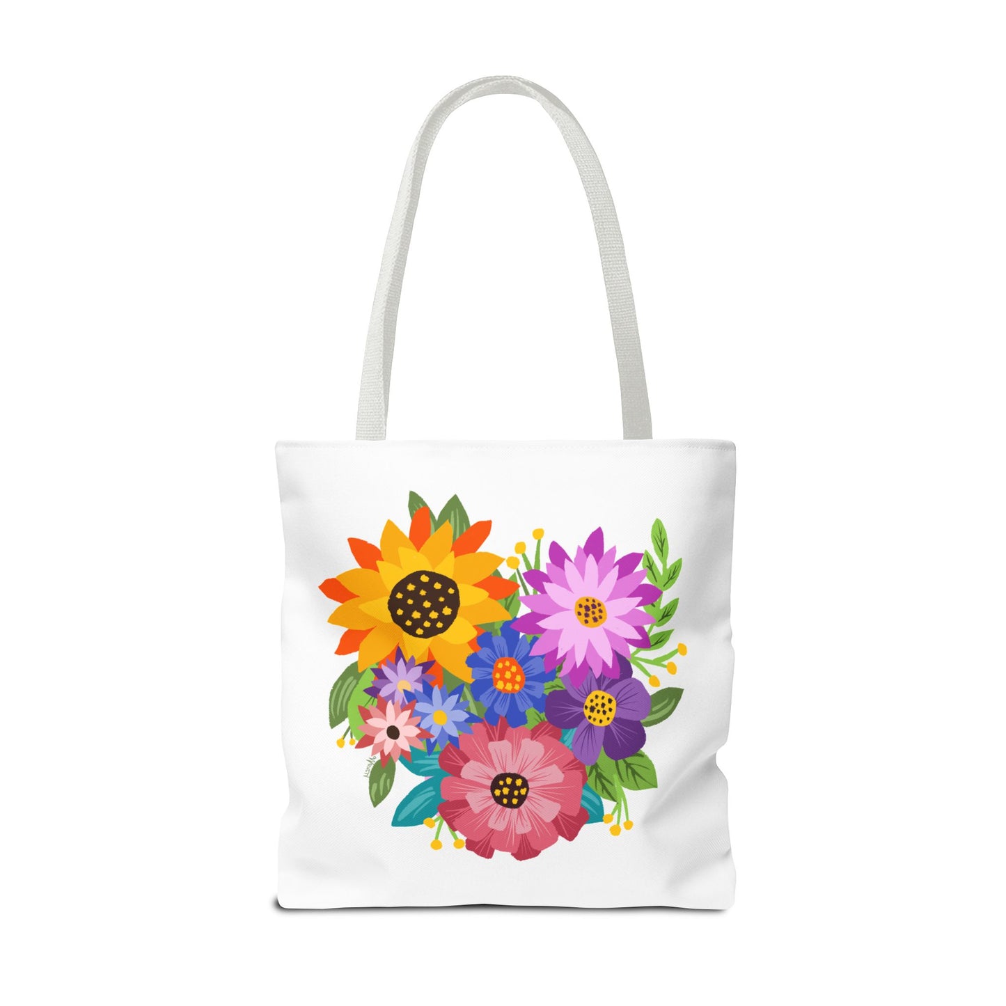 Heart-Shaped Flower Bouquet Tote Bag