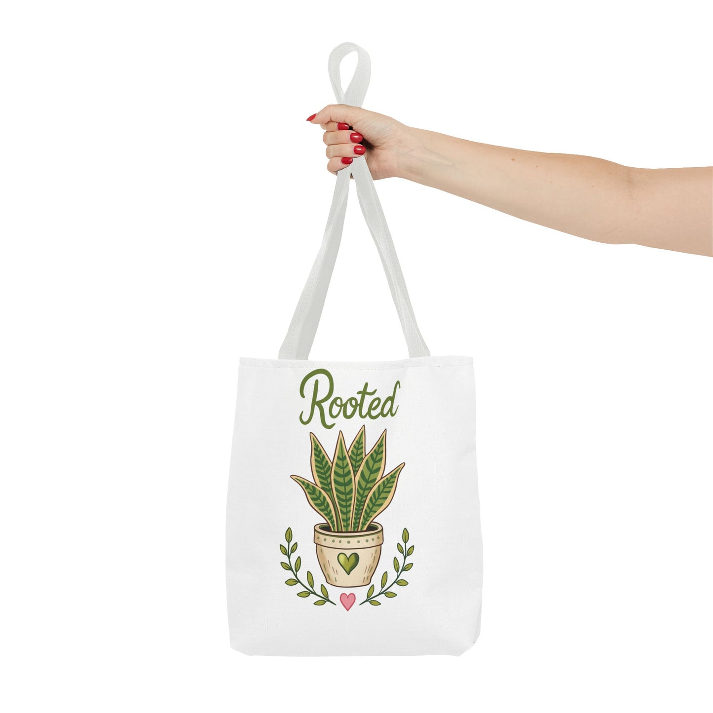 Rooted Plant Tote Bag – Cute Sansevieria Potted Plant Illustration