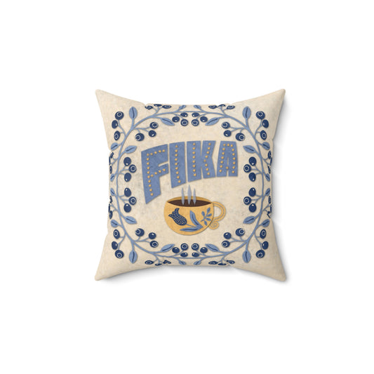 FIKA Coffee Art Spun Polyester Square Pillow