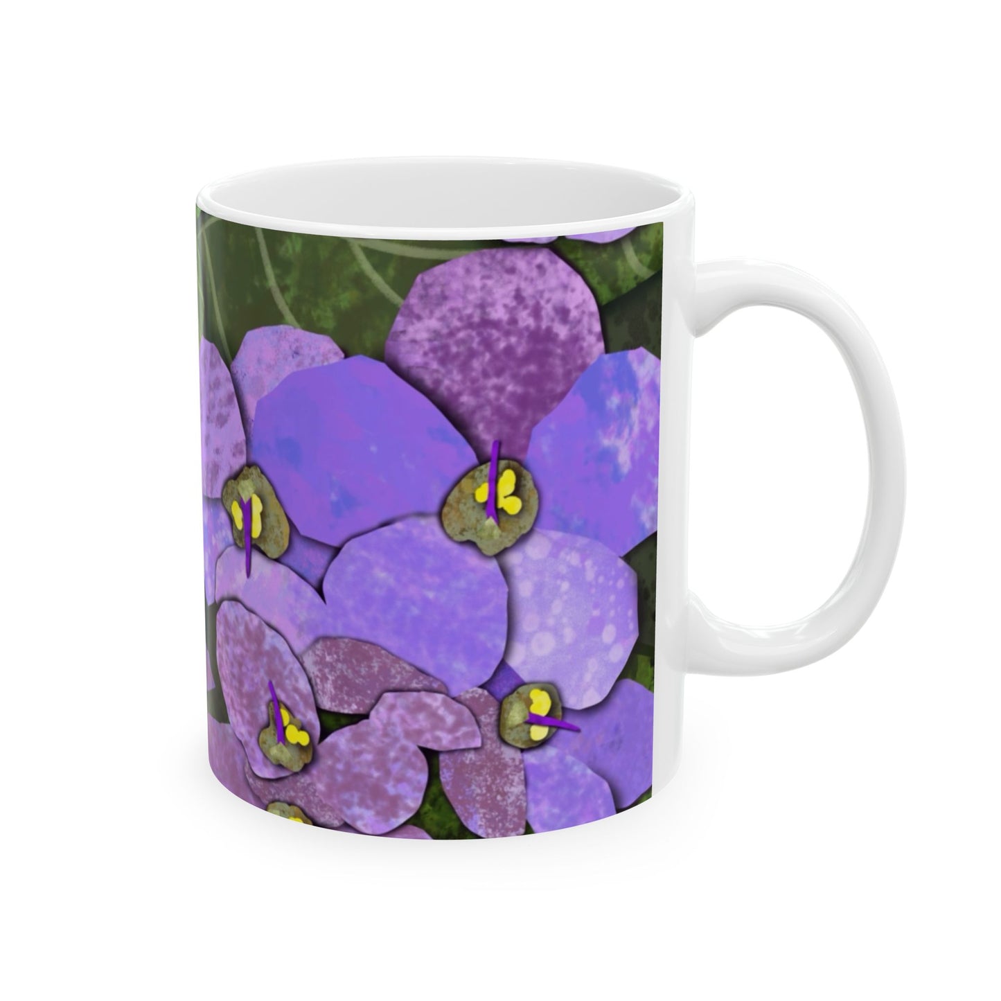 African Violets Collage Ceramic Mug 11oz & 15oz