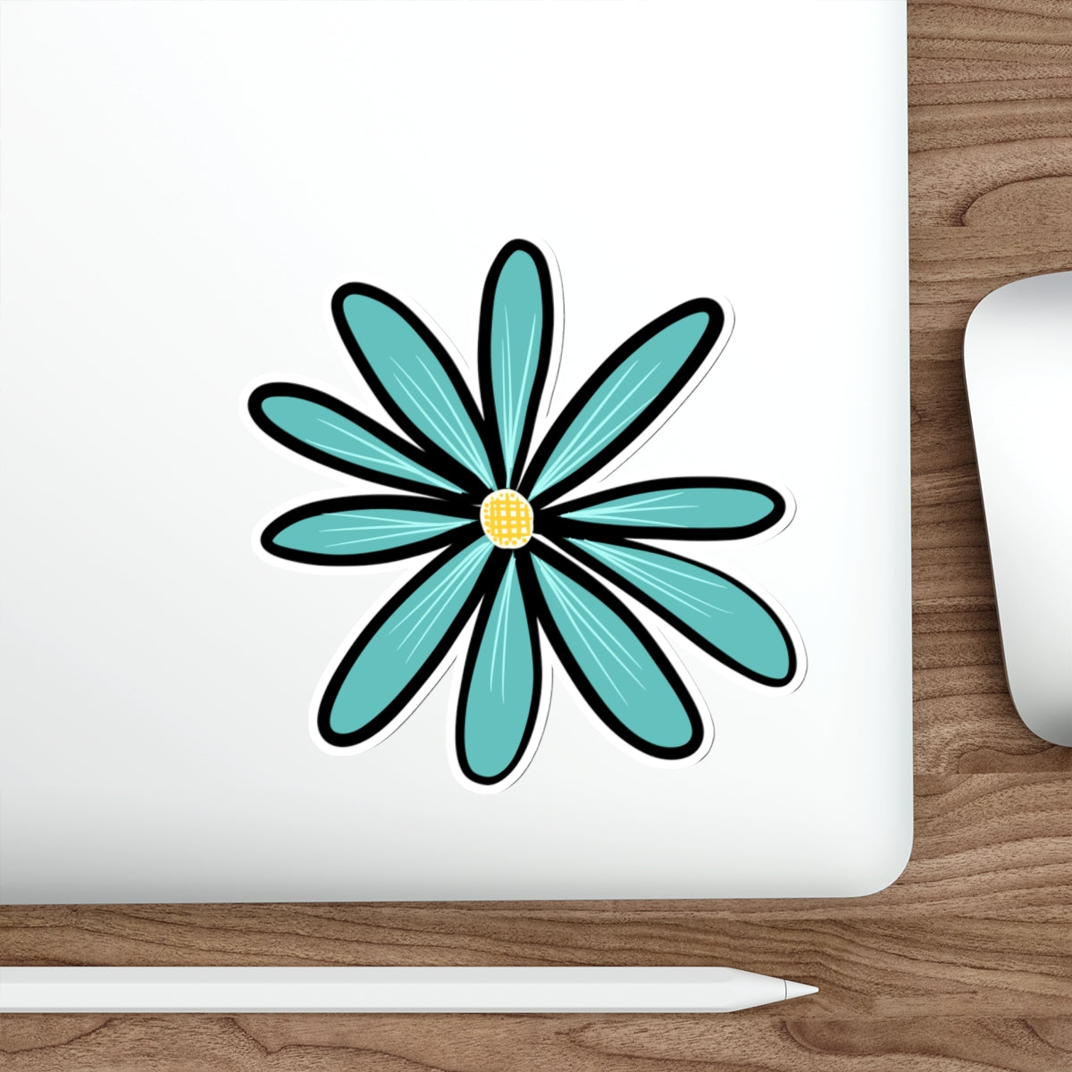 70s Groove Turquoise Daisy Die Cut Sticker