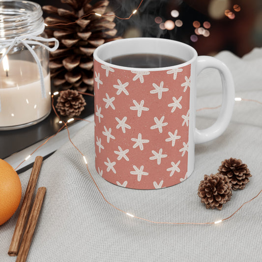 Starfish on Coral Ceramic Mug 11oz