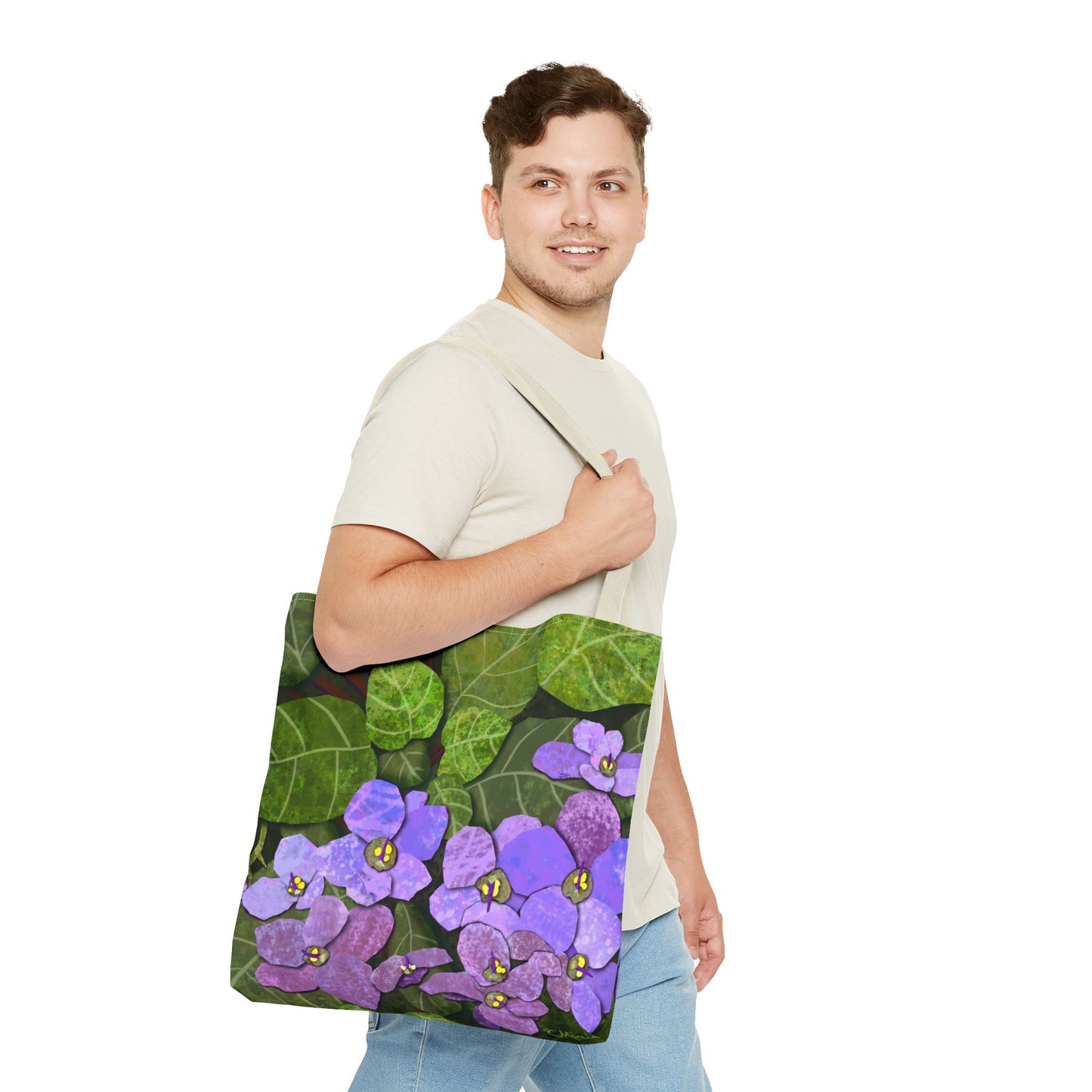 African Violets Collage Tote Bag