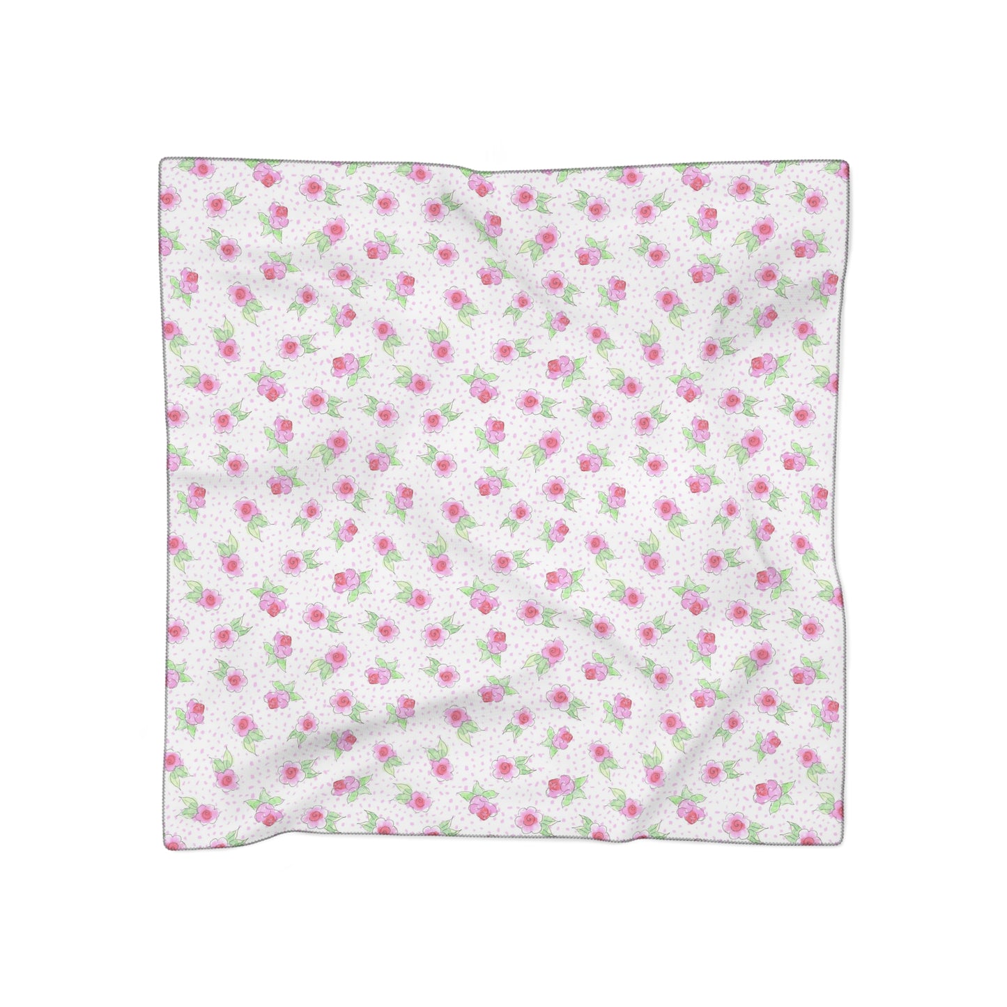 Maria’s Pink Roses Poly Scarf