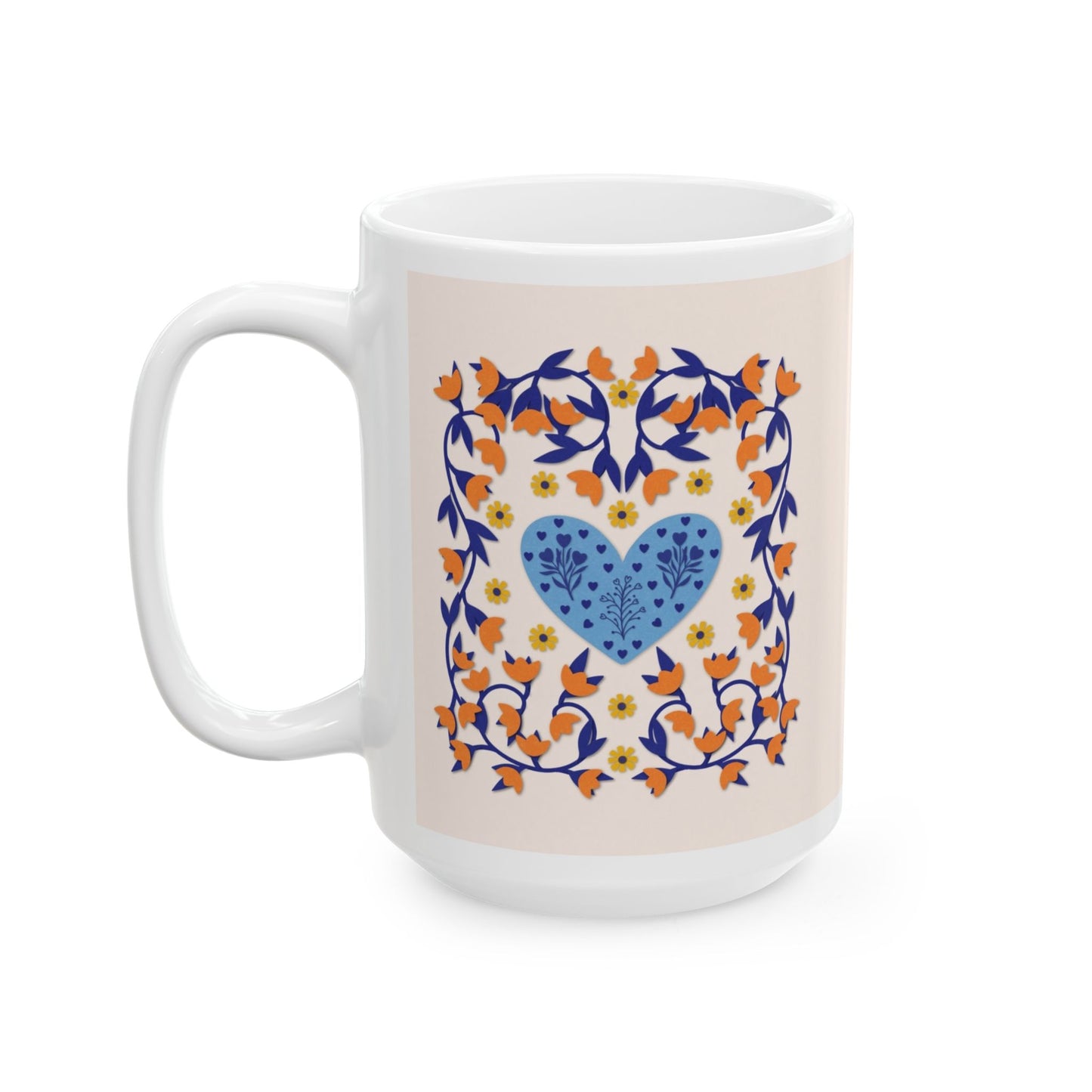 Hygge Hearts and Flowers Ceramic Mug 11oz & 15oz