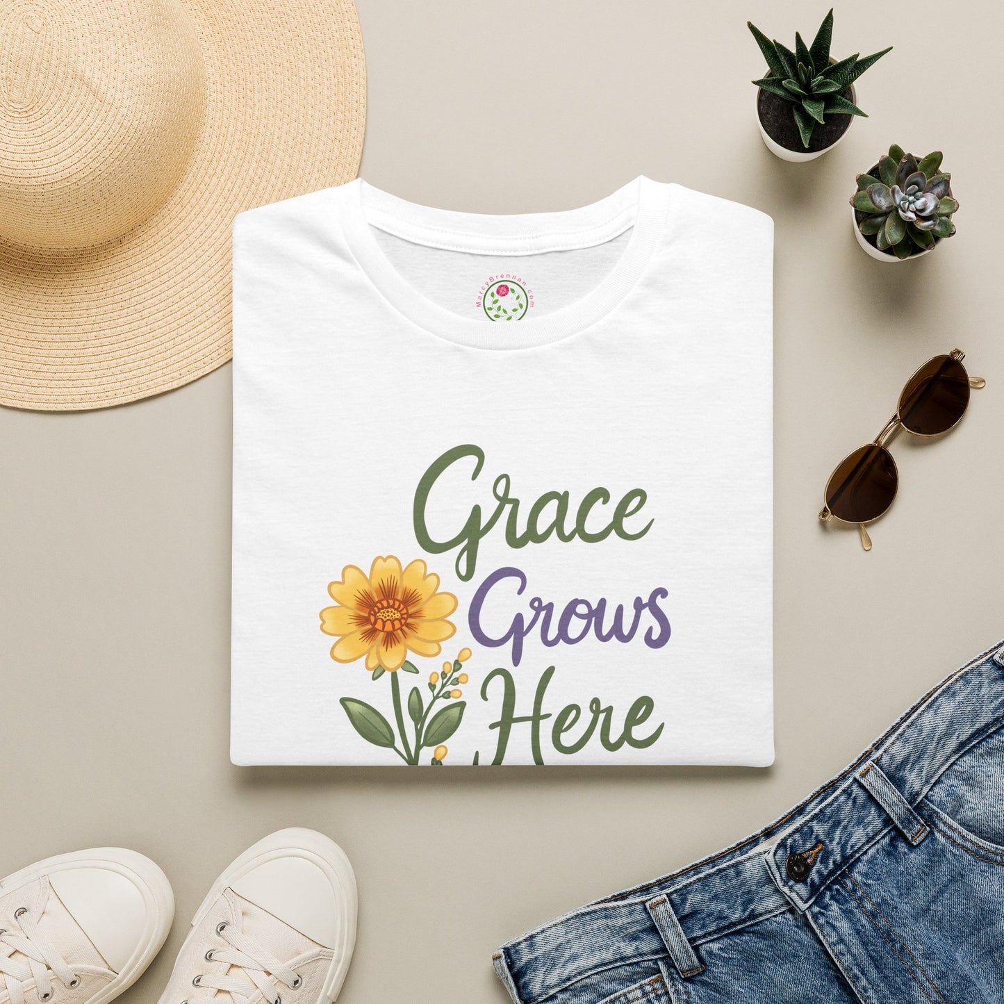 Grace Grows Here Floral T-Shirt