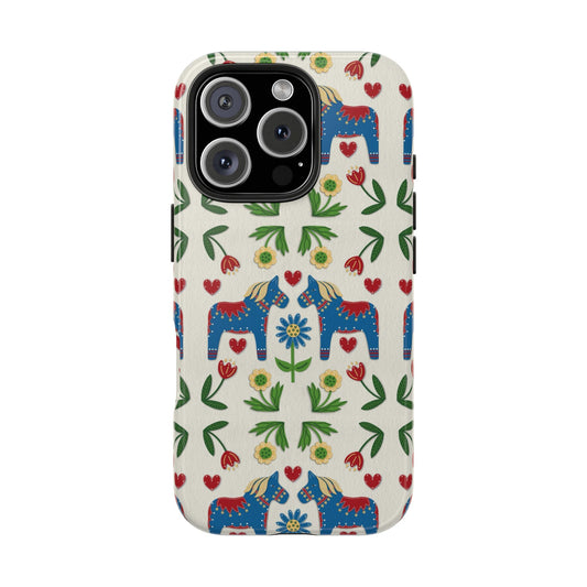 Swedish Folk Art Dala Horse Tough Phone Cases