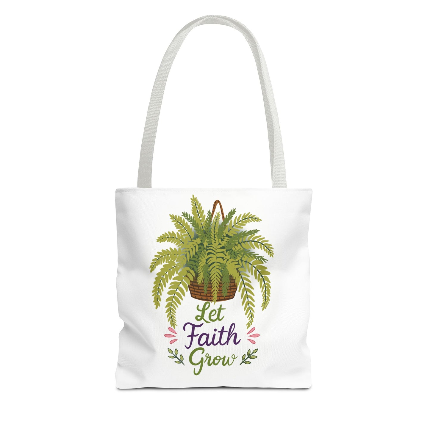 Let Faith Grow Tote Bag — Botanical Hanging Fern Spiritual Tote
