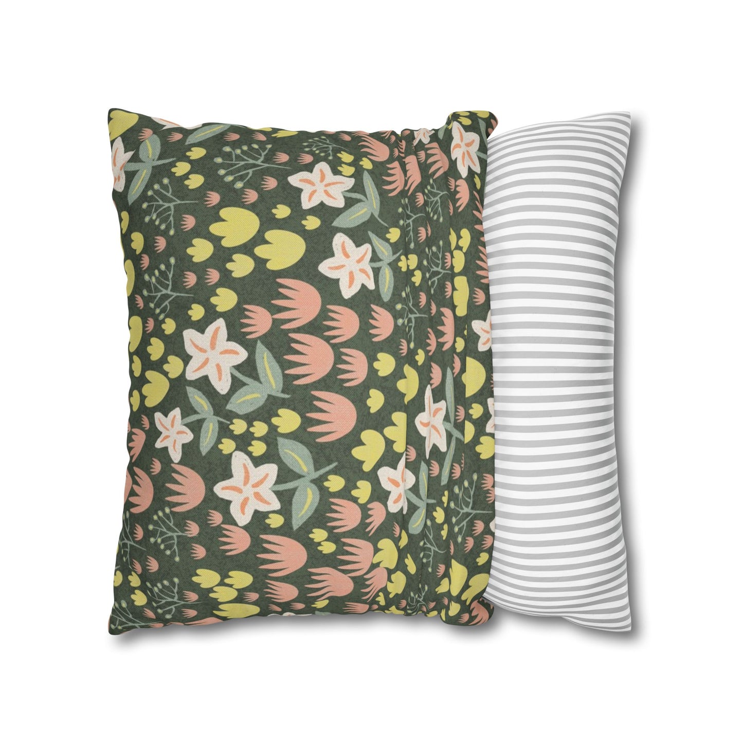 Elderflower Dizty Spun Polyester Square Pillowcase