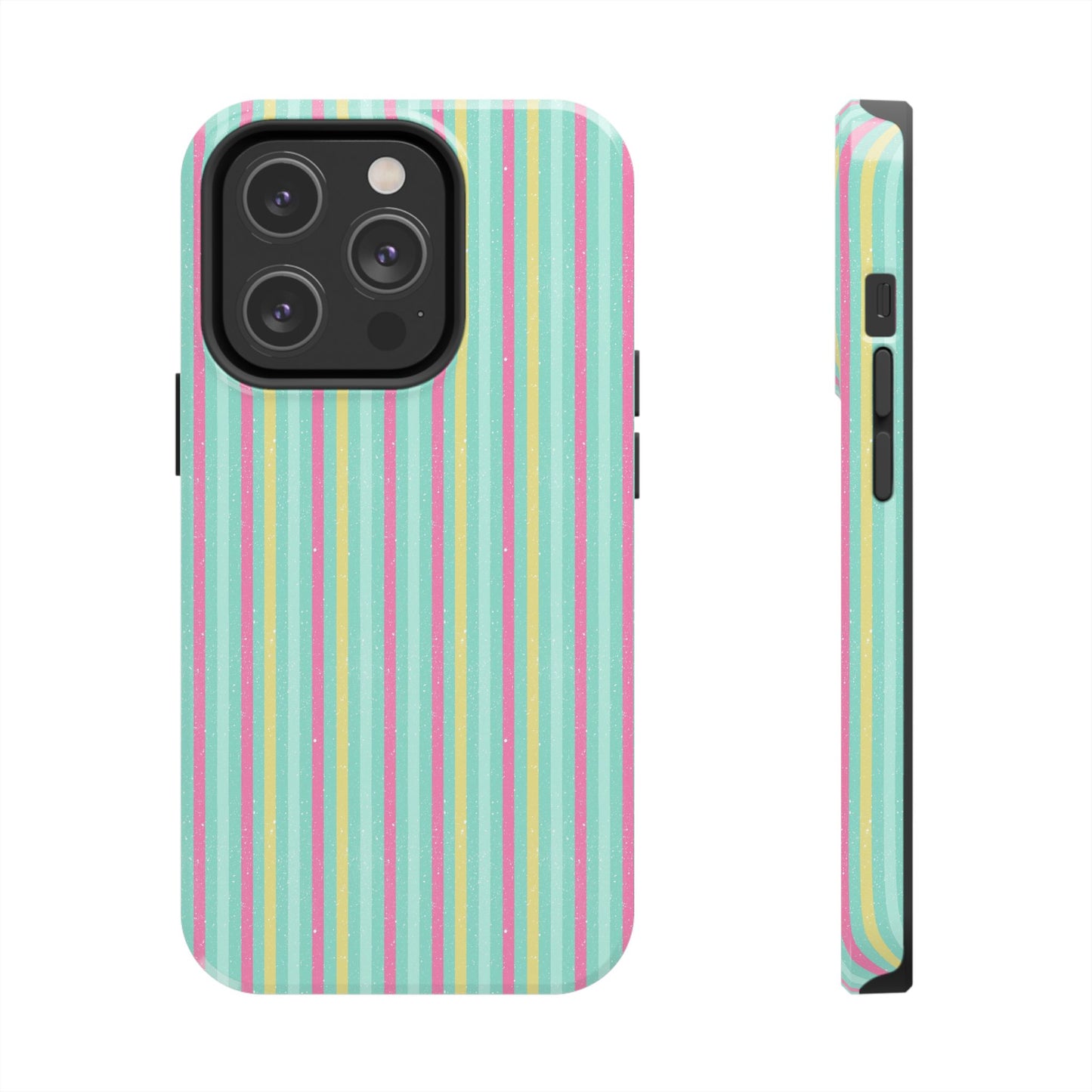 Pastel Stripes on Turquoise Tough Phone Cases