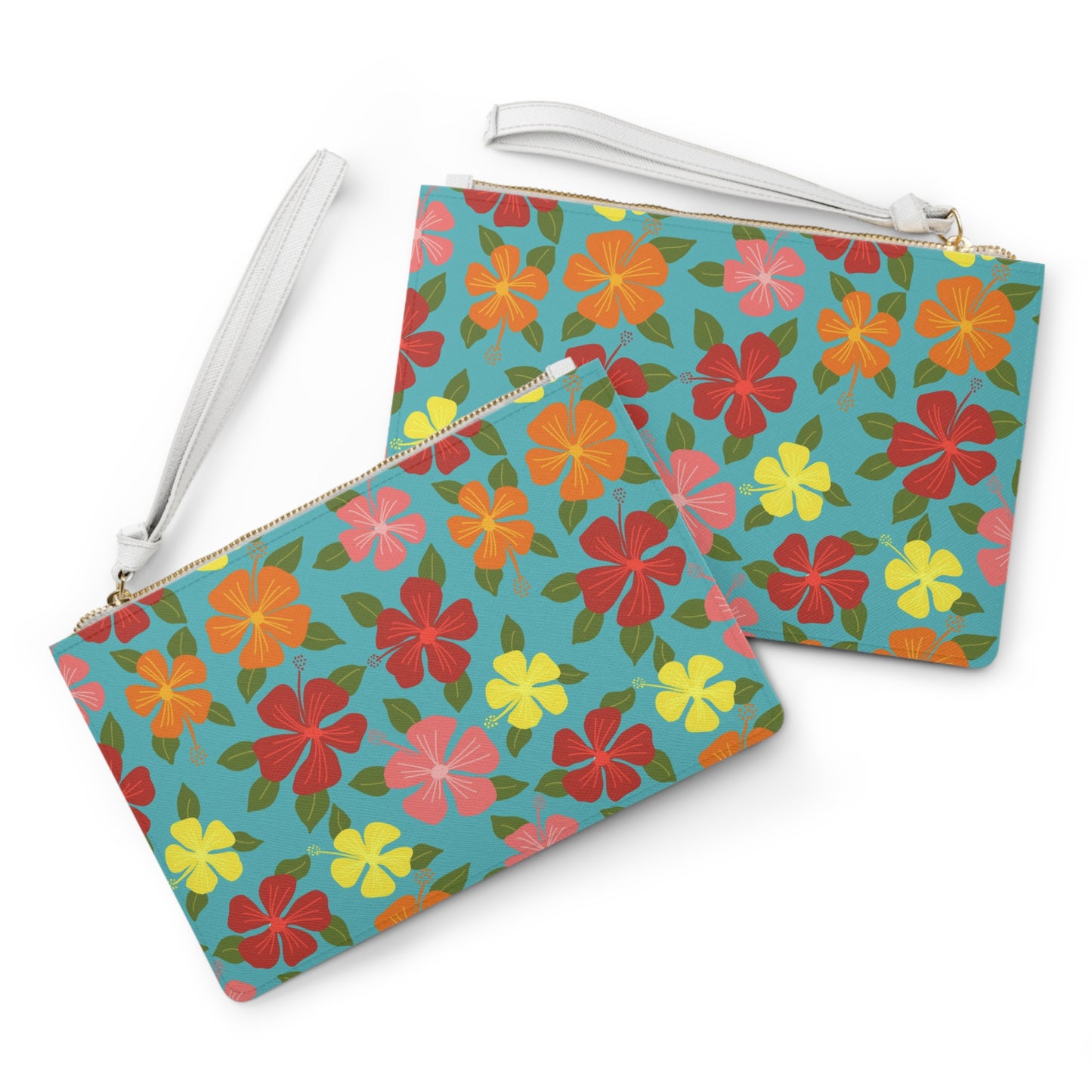 Retro Hibiscus Clutch Bag