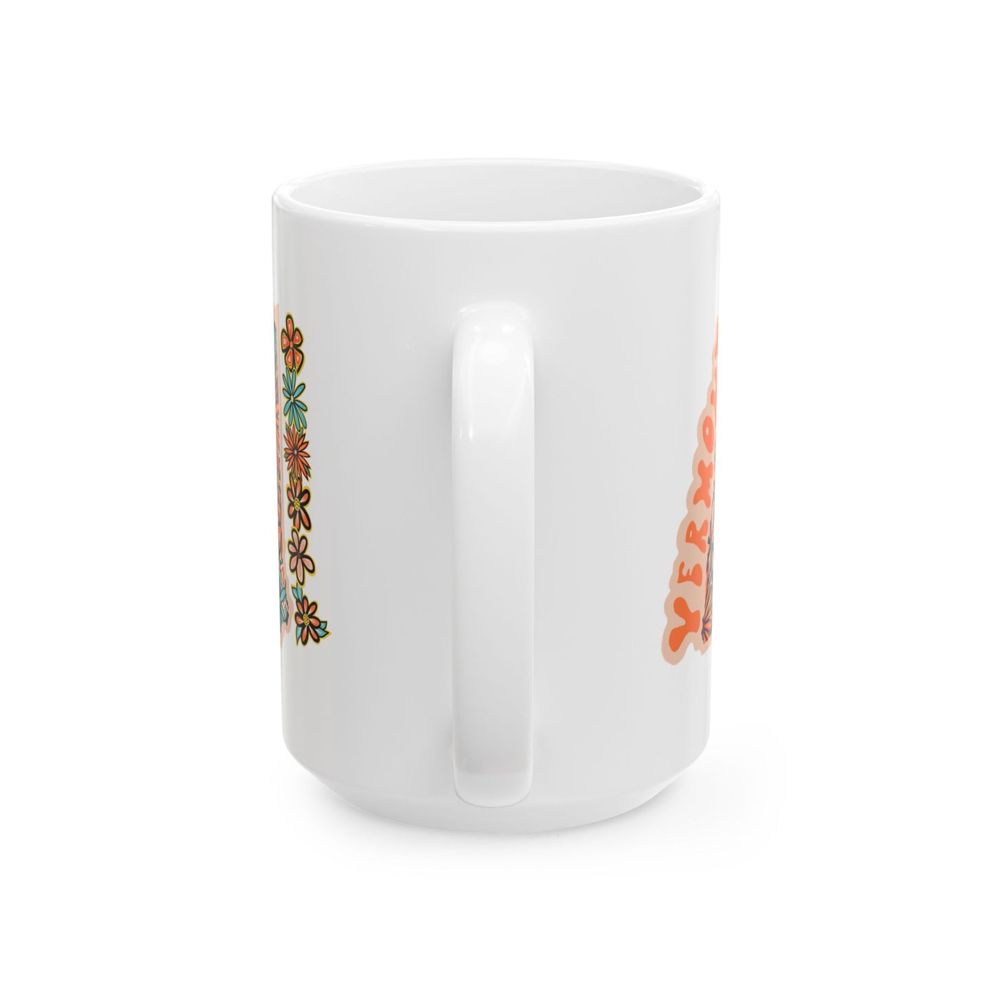 Retro 70s Flowers Vermont Ceramic Mug 11 oz and 15 oz